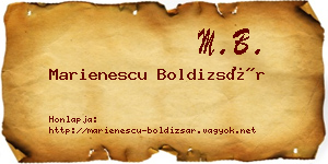 Marienescu Boldizsár névjegykártya