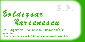 boldizsar marienescu business card